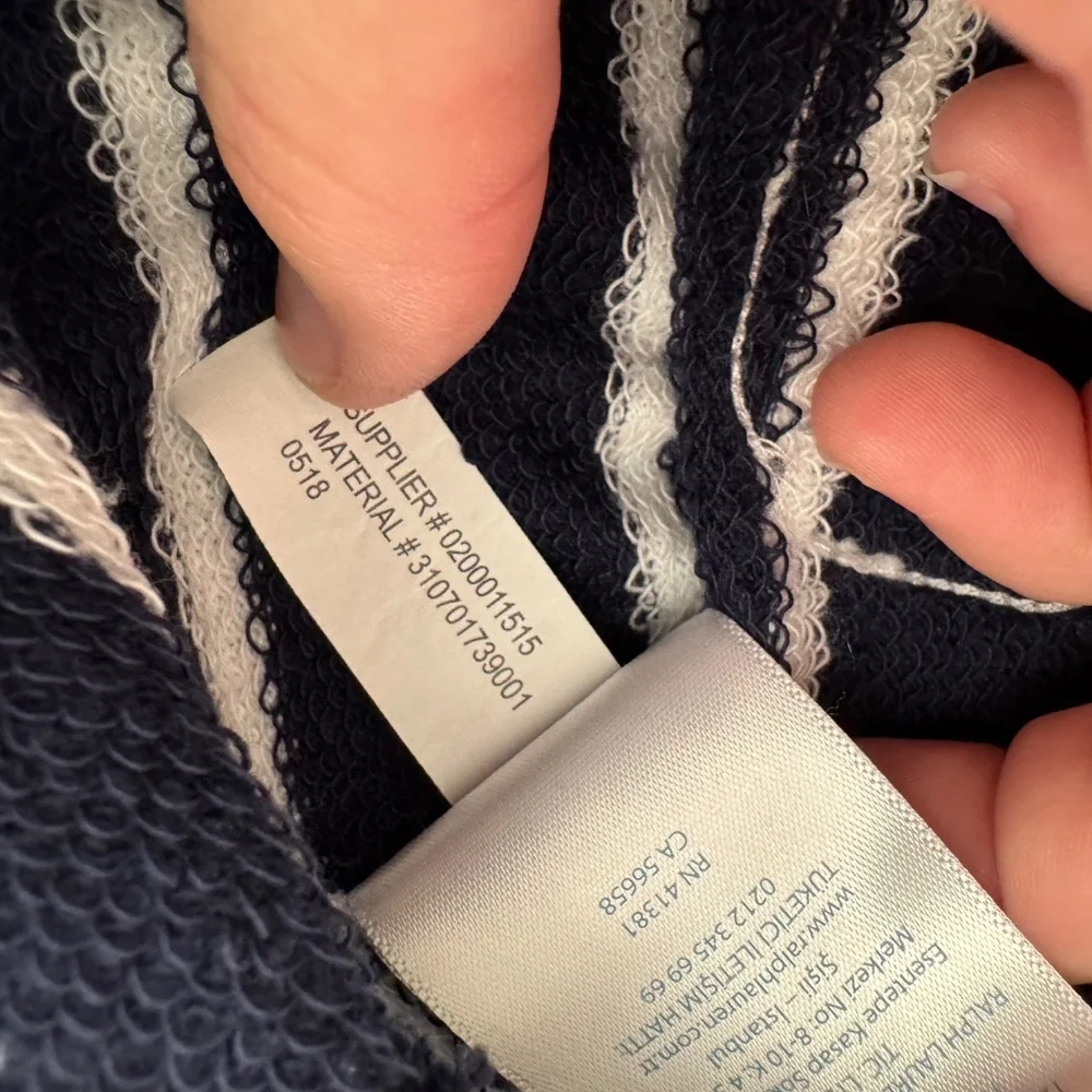 Ralph Lauren Striped Bear Patch Ruffle Bonjour‎ Dress Baby Girl Size 6 Months I